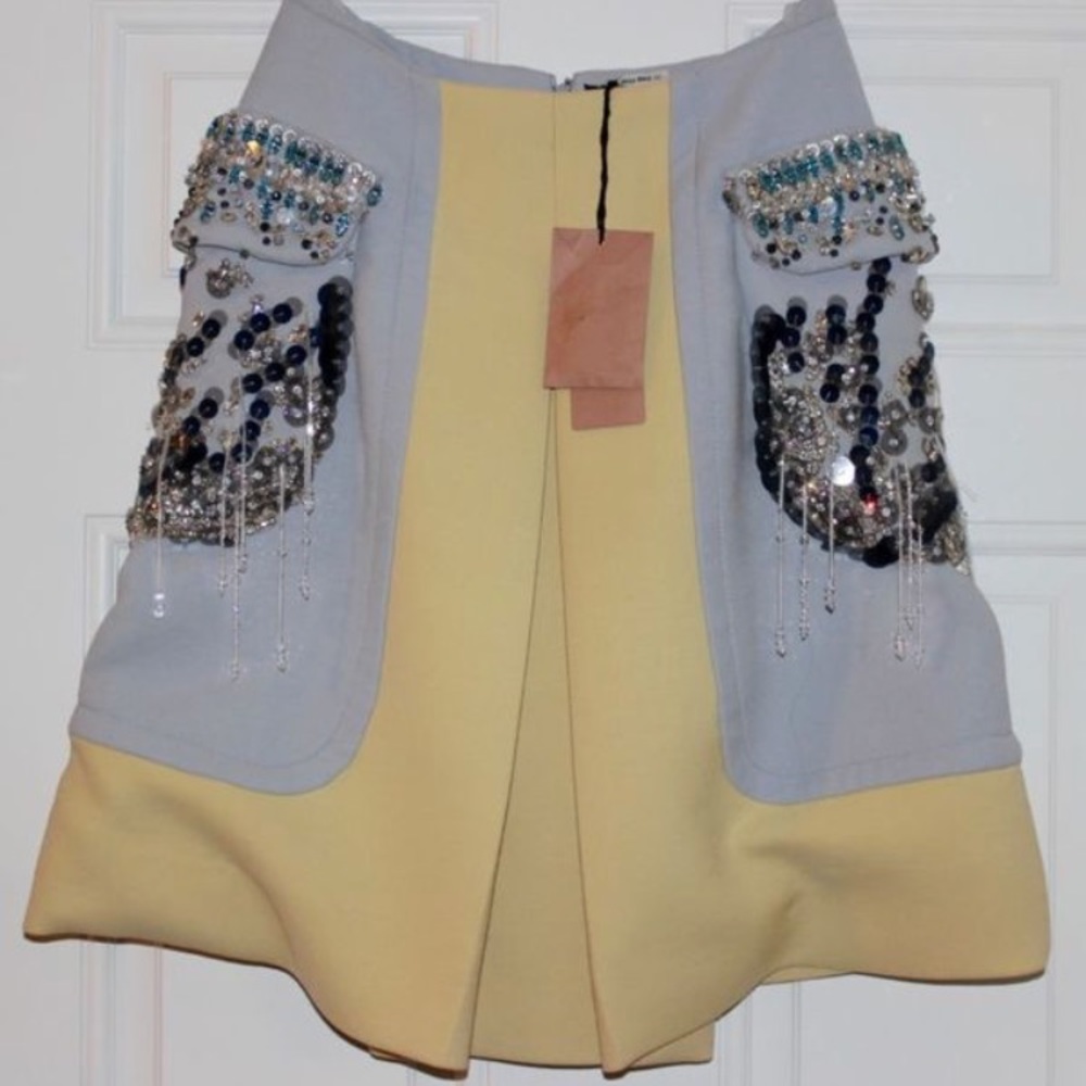 MIU MIU by PRADA NWT embellished wool skirt